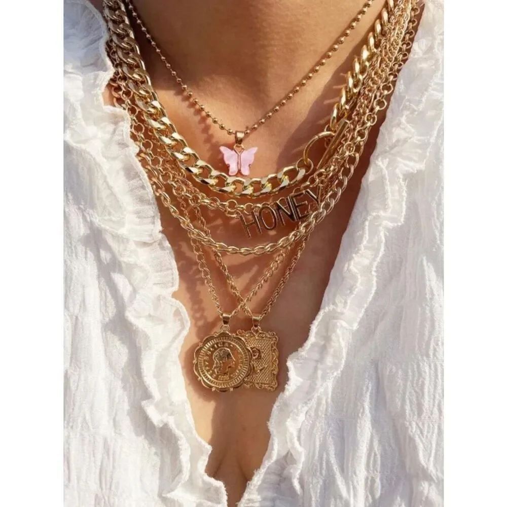 Layered 'Honey' Necklace Set A1787